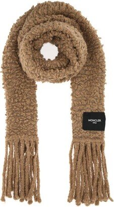 Moncler 1952 Logo Patch Fringed Scarf