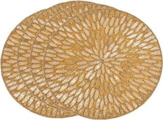 Saro Lifestyle Beaded Design Placemat (Set of 4), Gold, 15