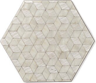 E. Inder Designs Four Placemats Neutral Scandi Design. Hexagonal. Heat Resistant Melamine. U K Size. Tied With Ribbon For Gifting.