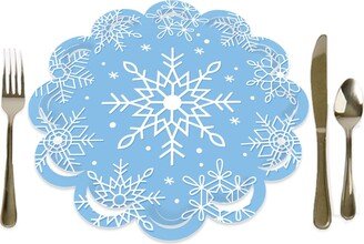 Big Dot Of Happiness Blue Snowflakes - Winter Holiday Party - Paper Chargers - Place Setting For 12