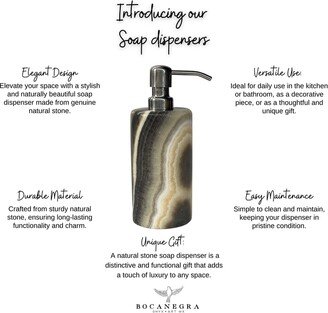 Soap Dispenser Onyx Stone | Pump Bathroom Essentials-AA