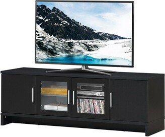 TV Stand Media Entertainment Center for TV's up to 70'' w/ Storage Cabinet Black