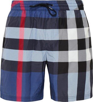 Checked Drawstring Swim Shorts