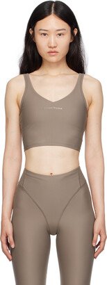 Brown Long Line Sport Bra