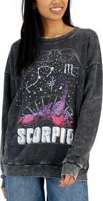 Juniors' Scorpio Drop-Shoulder Graphic Sweatshirt