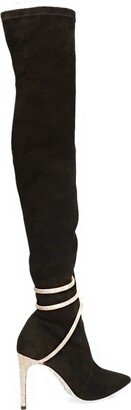 Cleo Embellished Thigh-High Boots