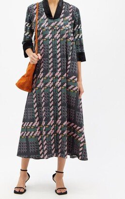 Leighton Geometric-print Cotton-blend Midi Dress