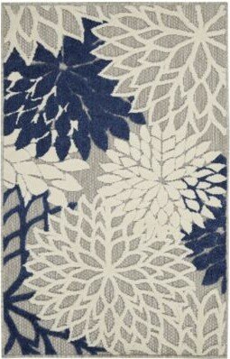 Nourison Home Aloha Alh05 Ivory Navy Rug