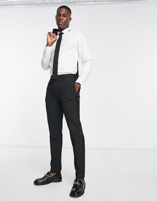 slim tuxedo pants in black