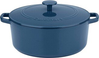 Chef' Classic 7qt Blue Enameled Cast Iron Round Casserole with Cover-CI670-30BG