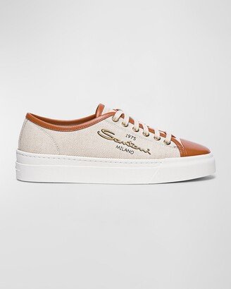 Caelum Canvas and Leather Low-Top Sneaker