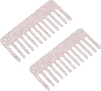 Unique Bargains Anti-Static Hair Comb Wide Tooth for Thick Curly Hair Hair Care Detangling Comb For Wet and Dry Dark 2.5mm Thick Pink 2 Pcs