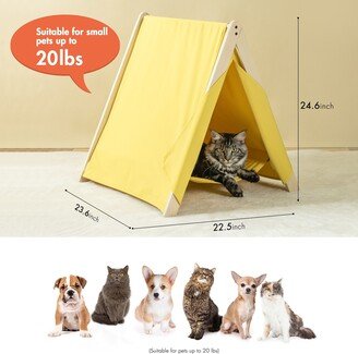 Sharingshome Pet Tent, Cat Tent for Indoor Cats, Wooden Cat House - N/A