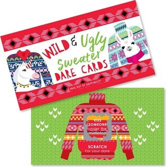 Big Dot of Happiness Wild and Ugly Sweater Party - Holiday and Christmas Animals Party Game Scratch Off Dare Cards - 22 Count