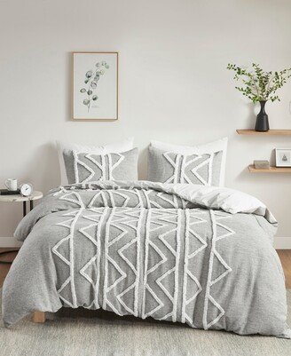 Hayes Chenille 3-Piece Cotton Duvet Cover Set, Full/Queen