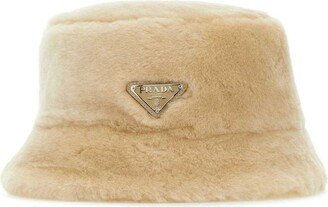 Shearling Logo Plaque Bucket Hat