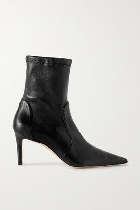 Stuart Stretch-leather Ankle Boots - Black