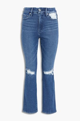 Good Curve distressed high-rise kick-flare jeans