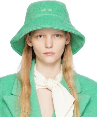 Green Shag Knit Bucket Hat