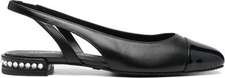 Crystal Slingback leather ballerina shoes