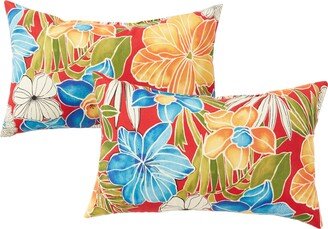 Aloha Floral Outdoor Rectangle Toss Pillows