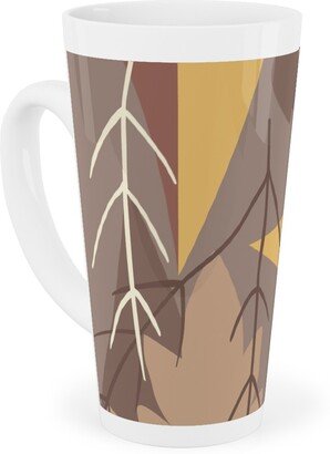 Mugs: Leaf Pile Tall Latte Mug, 17Oz, Brown