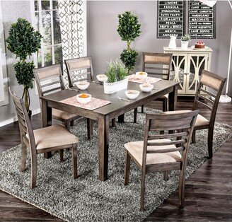 Keso Rustic Solid Wood 7-Piece Dining Table Set