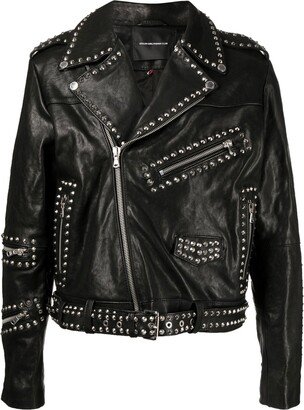 Black Metal studded biker jacket