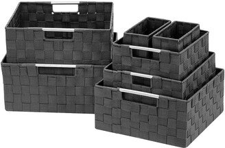 Grey Weave 7-Piece Basket Set