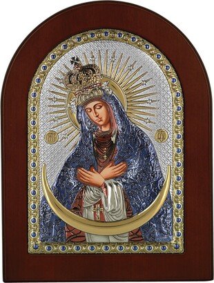 Blessed Virgin Mary Of Stars Ostrobramska- Theotokos - Greek Orthodox Catholic Christian Byzantine-Silver Icon