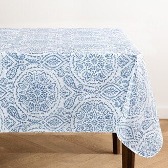 Savannah Boho Paisley Printed Vinyl Indoor/Outdoor Tablecloth - Blue - 70x52