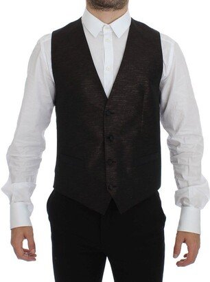 Black Wool Logo Dress Gilet Men's Vest