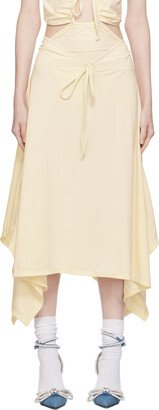 Emily Watson Off-White Handkerchief Bowtie Midi Skirt