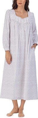 Cotton Flannel Long Sleeve Ballet Gown (Ditsy Rosebuds) Women's Pajama