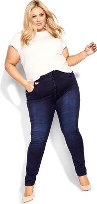 | Women's Plus Size Harley Short Skinny Jean - dark - 22W