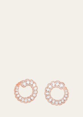 64 Facets 18K Rose Gold Loop Earrings with Diamonds