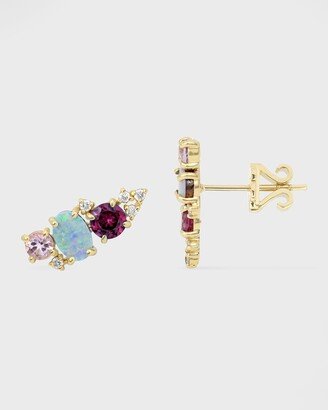 Stevie Wren 14k Gold Diamond & Stone Ear Climber, Left