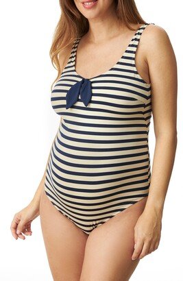 Breton Stripe One-Piece Maternity Swimsuit