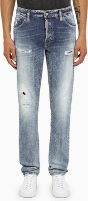 Slim blue washed denim jeans