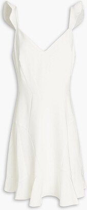 Ruffle-trimmed stretch-crepe mini dress