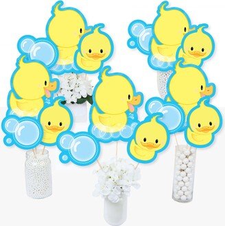 Big Dot Of Happiness Ducky Duck - Baby Shower or Birthday Centerpiece Sticks - Table Toppers - 15 Ct