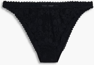 Lace and stretch-jersey mid-rise briefs-AB