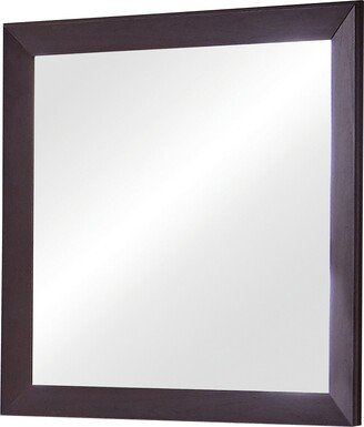 Mirror with Wooden Frame and Mounting Hardware, Espresso Brown