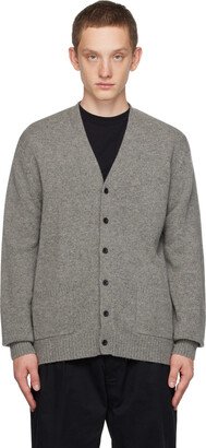 Gray Elbow Patch Cardigan-AA