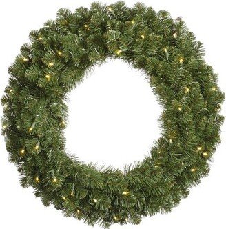 48 Grand Teton Artificial Christmas Wreath, Clear Dura-lit Incandescent Mini Lights