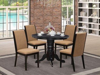 Patio Balcony Dining Arm Chair with Brown Wicker Set of 2-AM