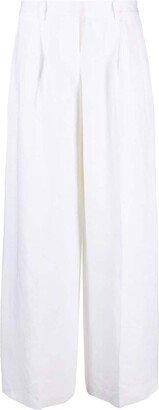 High-Waisted Linen Trousers