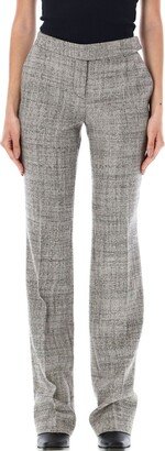 Straight-Leg Tweed Tailored Trousers-AA