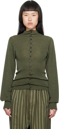 Green Fitted Cardigan