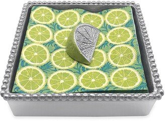 Let's Celebrate Lime Wedge Beaded Napkin Box